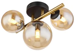 GLOBO LED Retrofit Deckenlampe RIHA messingfarbig /amber