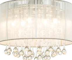 GLOBO LED Retrofit Deckenlampe SIERRA 40 cm chromfarbig /Kristallglas