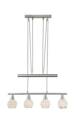 GLOBO LED Retrofit Pendelleuchte ELLIOTT 4 flg nickelfarbig