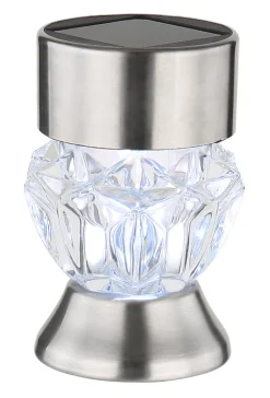 GLOBO LED Solarlampe Gartenspieß SIMON 2er Set silberfarbig