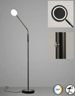 GLOBO LED Stehlampe SILVIO, Metall/Kunststoff, 173 x 52 cm Schwarz/Weiß