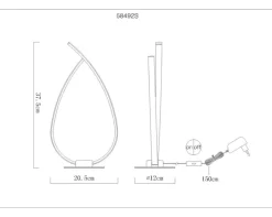 GLOBO LED Tischlampe PASCAL 37 cm silberfarbig