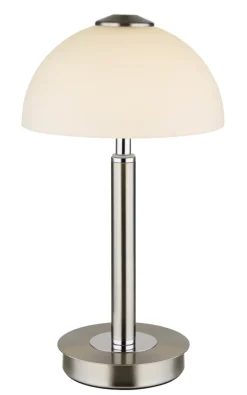 GLOBO LED Tischlampe ULDIN 31 cm nickelfarbig