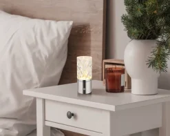 GLOBO LED Tischleuchte LUNKI nickelfarbig