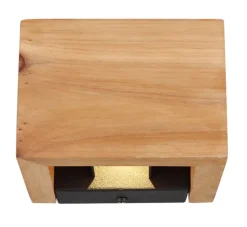 GLOBO LED Wandleuchte ALINA 13 x 11 cm Holzoptik