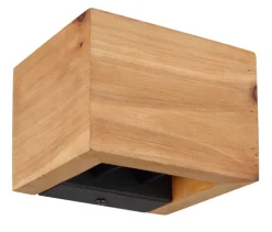 GLOBO LED Wandleuchte ALINA 13 x 11 cm Holzoptik