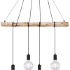 GLOBO Retrofit Balkenpendel AUSTON 4-flg naturfarbig