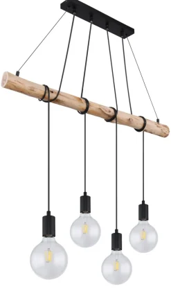 GLOBO Retrofit Balkenpendel AUSTON 4-flg naturfarbig