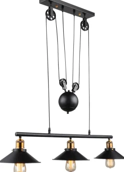 GLOBO Retrofit Balkenpendel LENIUS 3-flg messingfarbig