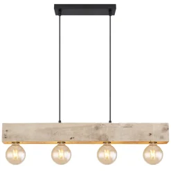 GLOBO Retrofit Balkenpendel ADALIE 80 cm schwarz /Holz
