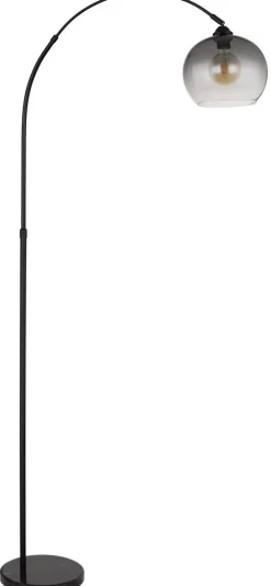 GLOBO Retrofit Bogenlampe NEWCASTLE schwarz /rauchfarbig