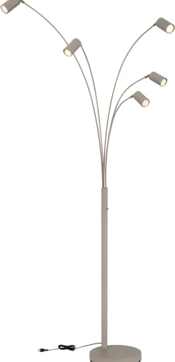 GLOBO Retrofit Bogenlampe ROBBY, Metall, 70 x 73 x 204 cm Beige