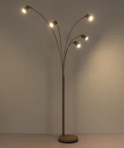 GLOBO Retrofit Bogenlampe ROBBY, Metall, 70 x 73 x 204 cm Beige