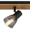 GLOBO Retrofit Deckenlampe CLAUDE 3 Spots schwarz /Holz