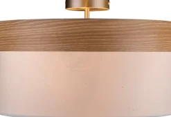 GLOBO Retrofit Deckenlampe CHIPSY 40 cm beige /Holzdekor