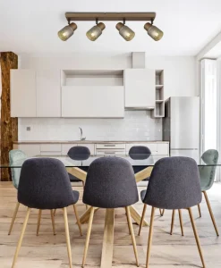 GLOBO Retrofit Deckenlampe mit 4 Spots SATELLA kaffeebraun /rauchfarbig