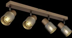 GLOBO Retrofit Deckenlampe mit 4 Spots SATELLA kaffeebraun /rauchfarbig