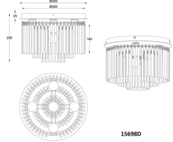 GLOBO Retrofit Deckenlampe GORLEY 32 cm schwarz /rauchfarbig
