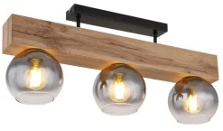 GLOBO Retrofit Deckenlampe MOITAS 65 cm Holz /grau