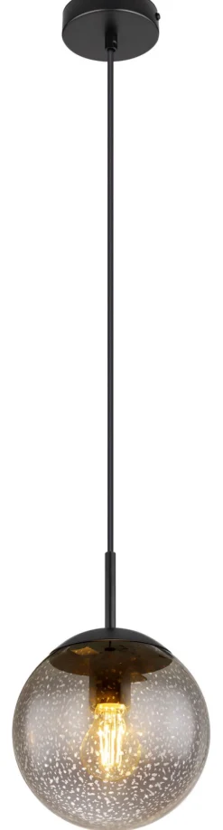 GLOBO Retrofit LED Pendelleuchte HELMUT 20 cm schwarz /Sterneffekt