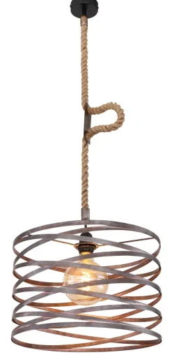 GLOBO Retrofit Pendelleuchte MARCO 40 cm rostfarbig