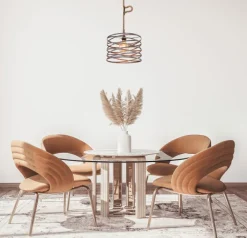 GLOBO Retrofit Pendelleuchte MARCO 40 cm rostfarbig