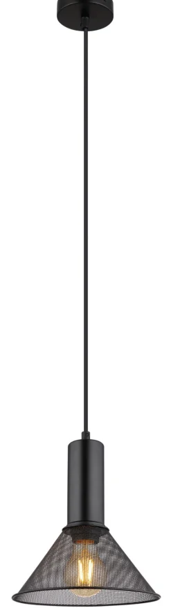 GLOBO Retrofit Pendelleuchte JEDD 21 cm schwarz