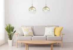 GLOBO Retrofit Pendelleuchte VARUS 20 cm goldfarbig