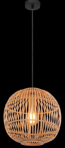 GLOBO Retrofit Pendelleuchte HILDEGARD 30 cm Bambus