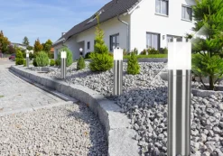 GLOBO Retrofit Sockelleuchte XELOO 50 cm Edelstahl