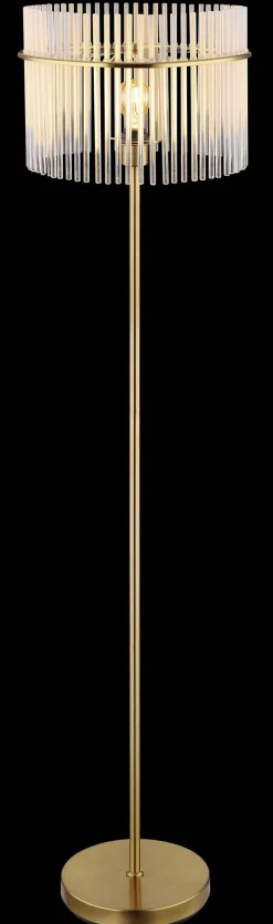 GLOBO Retrofit Stehlampe GORLEY 152 cm goldfarbig /opal