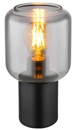 GLOBO Retrofit Tischlampe NINJO schwarz /rauchfarbig