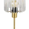 GLOBO Retrofit Tischlampe GORLEY 37 cm goldfarbig /opal