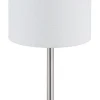 GLOBO Retrofit Tischlampe BENSON 40 cm nickelfarbig /weiß