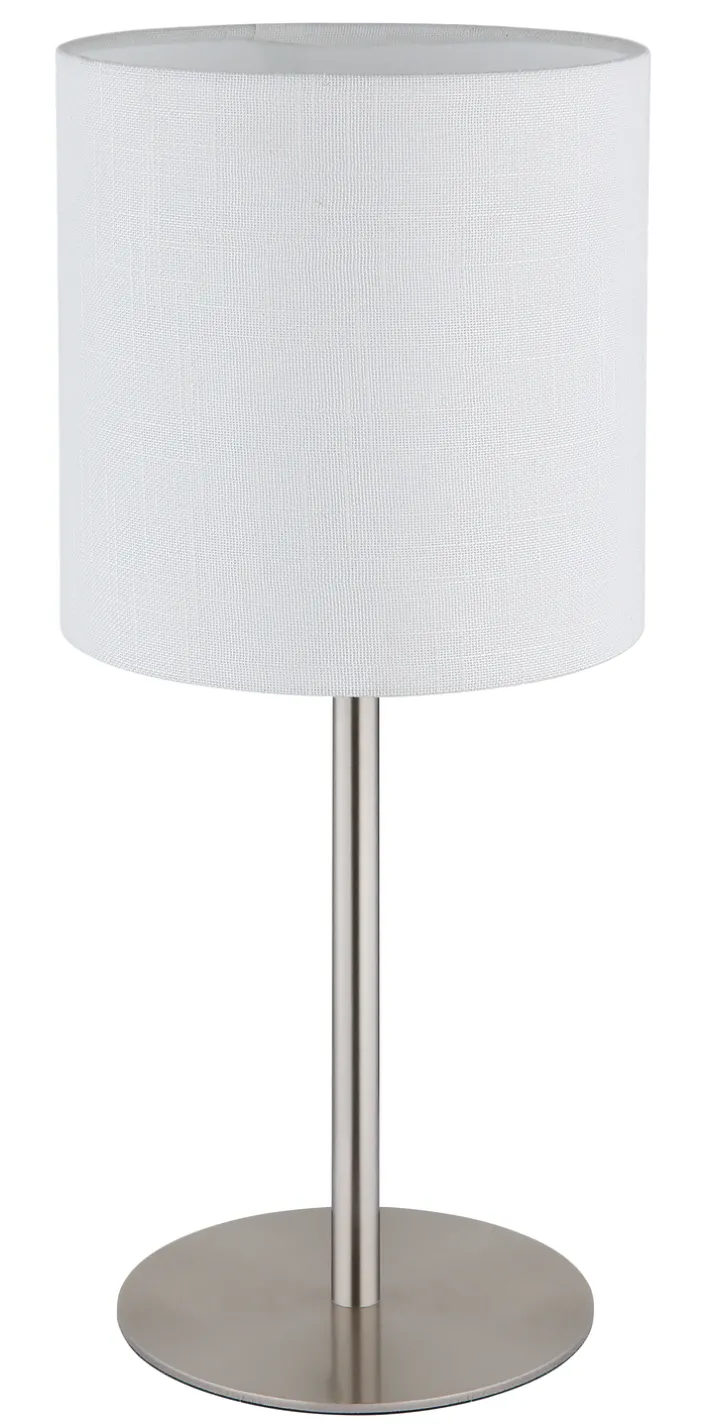 GLOBO Retrofit Tischlampe BENSON 40 cm nickelfarbig /weiß