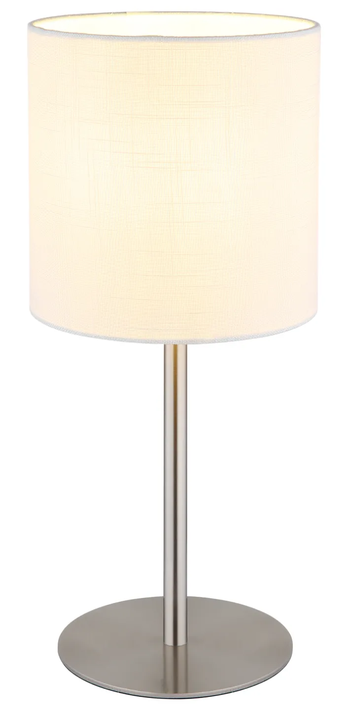 GLOBO Retrofit Tischlampe BENSON 40 cm nickelfarbig /weiß