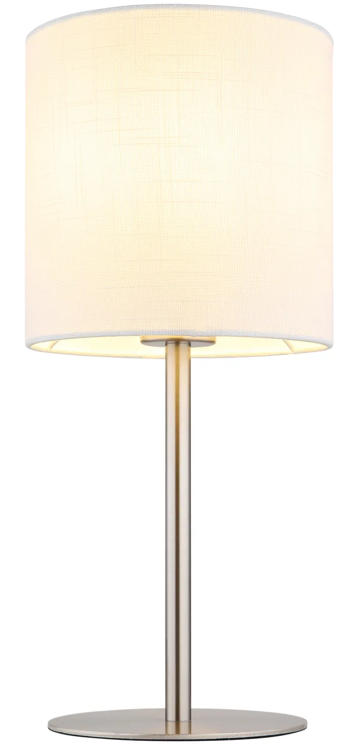 GLOBO Retrofit Tischlampe BENSON 40 cm nickelfarbig /weiß