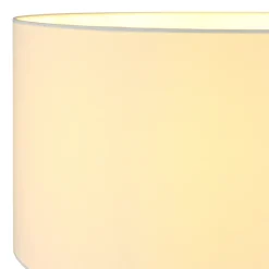 Globo Retrofit Tripod Stehlampe STABILO, Holznachbildung/Textil, Höhe 150 cm Braun/Weiß