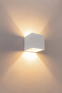 GLOBO Retrofit Wandleuchte CHRISTINE 11,5 x 11,5 cm weiß