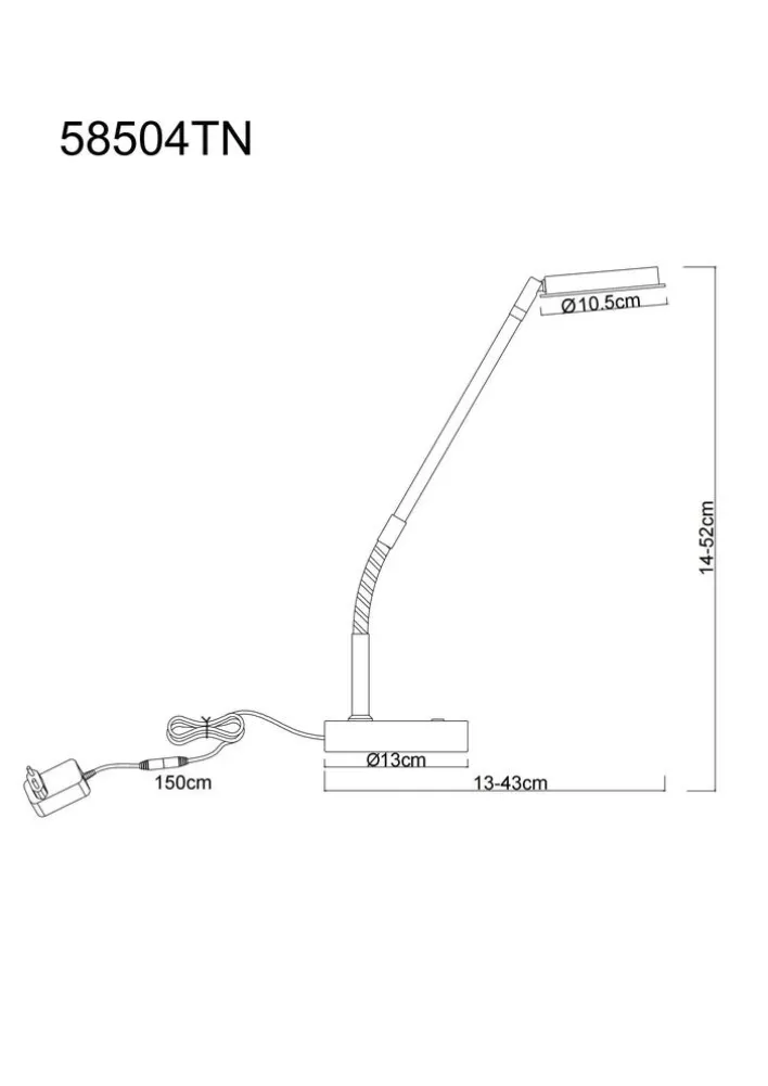 GLOBO Schreibtischlampe Silvio, Metall/Kunststoff, 13 x 43 x 53,5 cm Alu-/Nickelfarbig