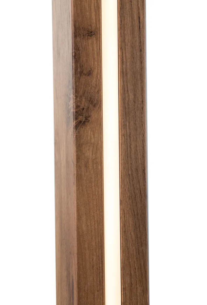 GLOBO Stehlampe FOREST, Holznachbildung/Textil/Metall, 150 x 40 x 27 cm Braun/Beige/Silberfarbig