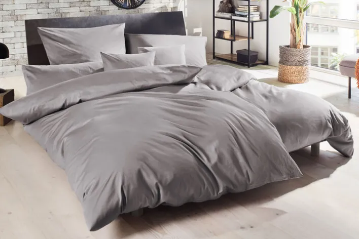 HAHN Satin-Kissenhülle LUXUS 40 x 80 cm graphitgrau