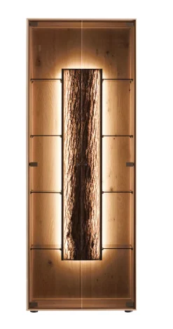 hartmann Vitrine RUNA 82 x 205 cm Kerneiche /Rinde