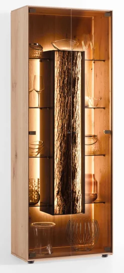 hartmann Vitrine RUNA 82 x 205 cm Kerneiche /Rinde