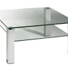HAUKE HENDRIKS Couchtisch 90 x 70 cm Klarglas/ Titansilber
