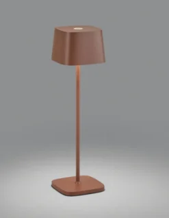 helestra Akku LED Tischlampe KORI 2-teilig rostbraun