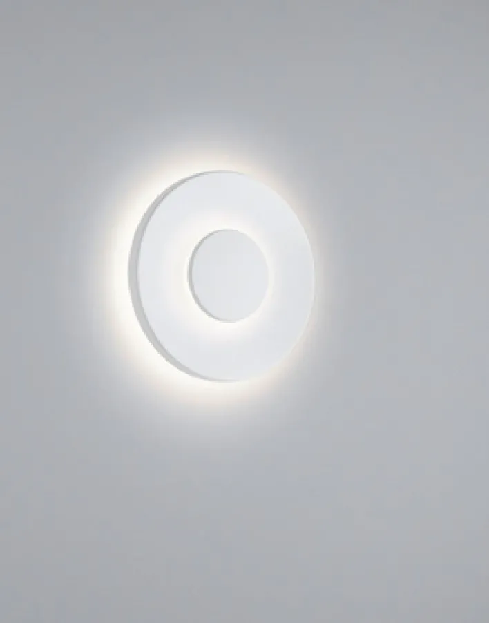 helestra Außenwandleuchte BUD Aluminium Ø 24 cm matt Weiß