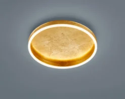 helestra LED Deckenlampe SONA Ø 40 cm Metall satiniert Farbton Blattgold