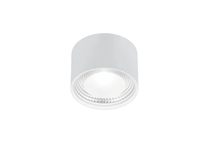 helestra LED Deckenlampe KARI Glas/Stahl Ø 11,5 cm Höhe 7,5 cm matt Weiß