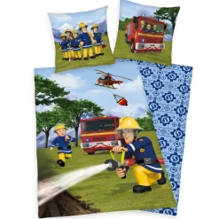 HERDING Kinder-Renforcé-Bettwäsche FEUERWEHRMANN SAM 135 x 200 cm mehrfarbig